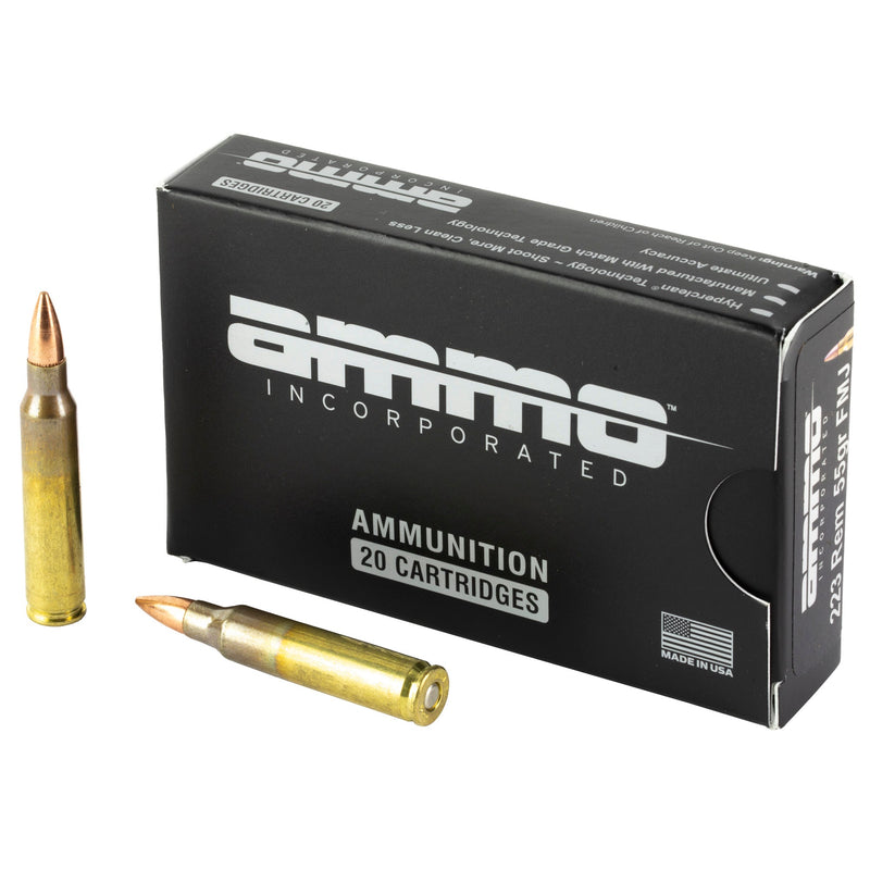 Load image into Gallery viewer, AMMO INC 223REM M193 55GR 20/500 - AMI223055FMJ - Marksmans Corner
