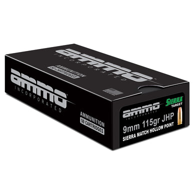 AMMO INC MATCH 9MM 115GR JHP 50/1000 - AMI9115JHP-50 - Marksmans Corner