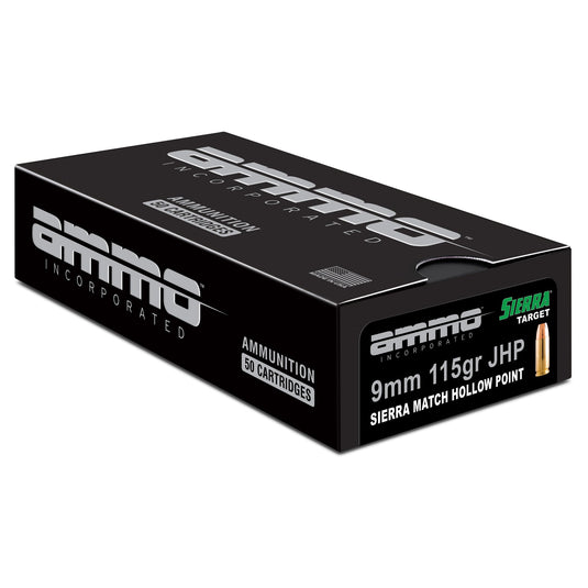 AMMO INC MATCH 9MM 115GR JHP 50/1000 - AMI9115JHP-50 - Marksmans Corner