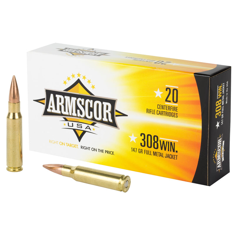 Load image into Gallery viewer, ARMSCOR 308WIN 147GR FMJ 20/200 - ARMFAC308-1N - Marksmans Corner
