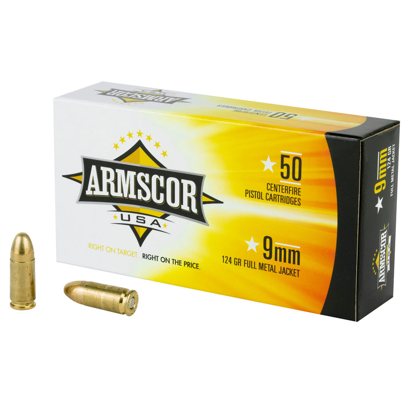 Load image into Gallery viewer, ARMSCOR 9MM 124GR FMJ 50/1000 - ARMFAC9-4 - Marksmans Corner
