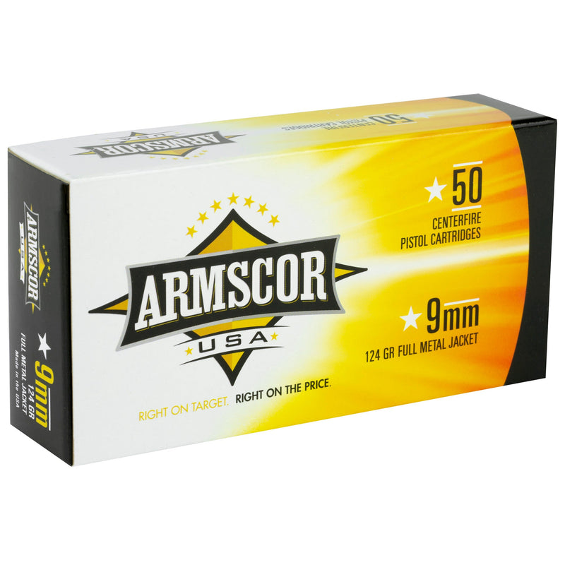 Load image into Gallery viewer, ARMSCOR 9MM 124GR FMJ 50/1000 - ARMFAC9-4 - Marksmans Corner
