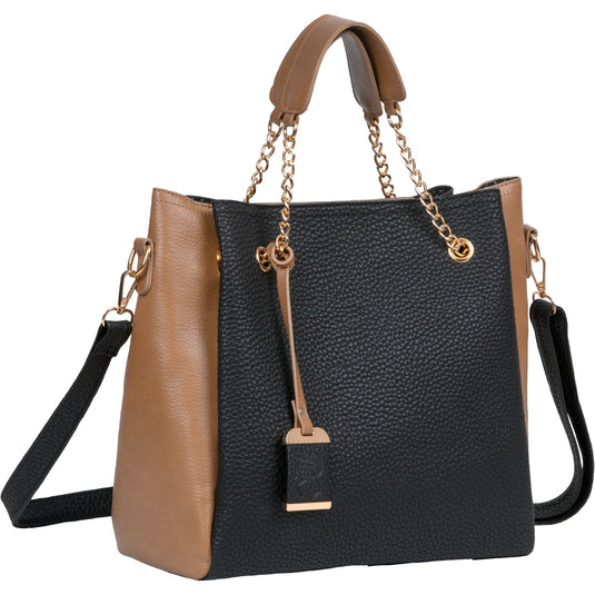 BULLDOG TOTE PURSE W/HOLSTER BLK/TAN - BDP-061 - Marksmans Corner