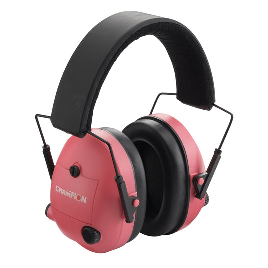 CHAMPION ELECTRONIC EAR MUFFS PINK - OUT40975 - Marksmans Corner