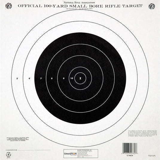 CHAMPION NRA GTQ4 100YD S/B T/Q 12PK - OUT40762 - Marksmans Corner