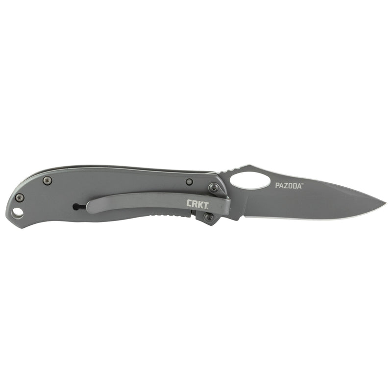 Load image into Gallery viewer, CRKT PAZODA 2.74 PLAIN EDGE SIL/BLK - CRK6480 - Marksmans Corner
