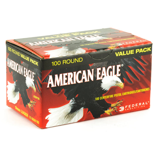 FED AM EAGLE 9MM 115GR FMJ 100/500 - FEAE9DP100 - Marksmans Corner