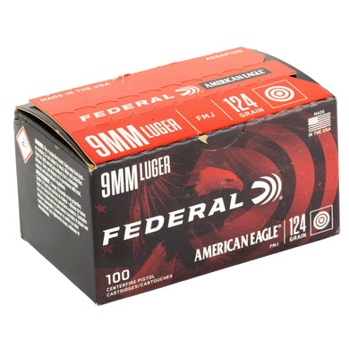 FED AM EAGLE 9MM 124GR FMJ 100RD - FEAE9AP100 - Marksmans Corner