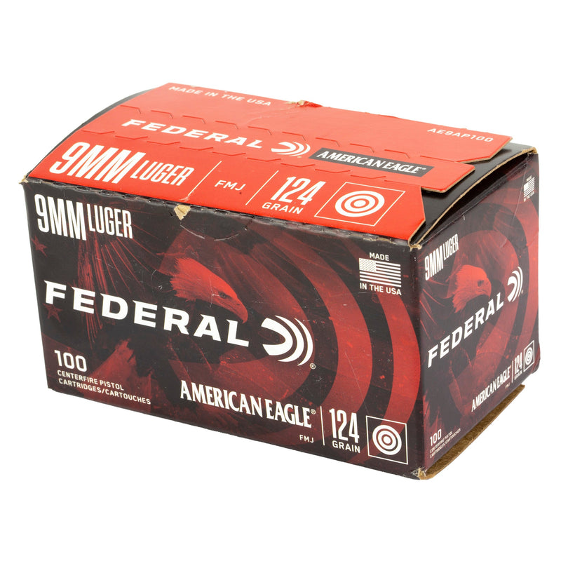 Load image into Gallery viewer, FED AM EAGLE 9MM 124GR FMJ 100RD - FEAE9AP100 - Marksmans Corner
