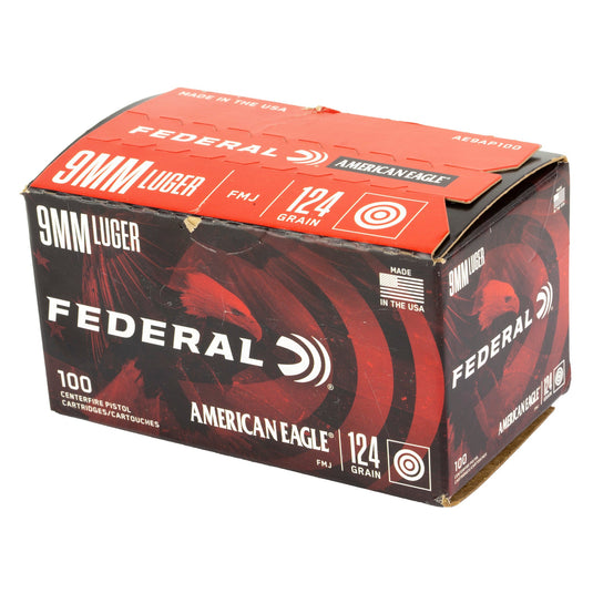 FED AM EAGLE 9MM 124GR FMJ 100RD - FEAE9AP100 - Marksmans Corner