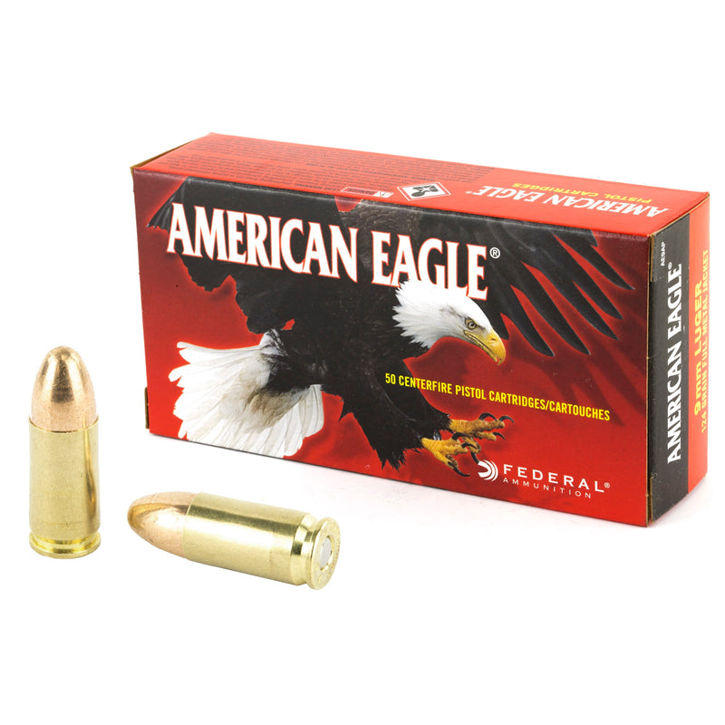 Load image into Gallery viewer, FED AM EAGLE 9MM 124GR FMJ 50/1000 - FEAE9APBX - Marksmans Corner
