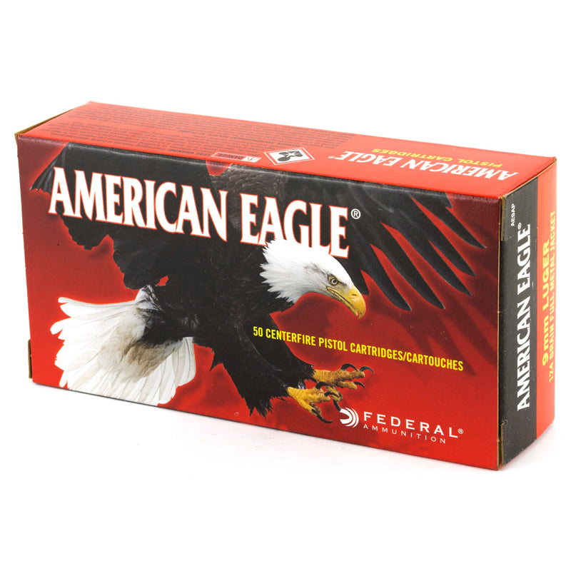 Load image into Gallery viewer, FED AM EAGLE 9MM 124GR FMJ 50/1000 - FEAE9APBX - Marksmans Corner
