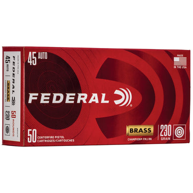 FED CHAMP 45ACP 230GR FMJ BRSS 50/1 - FEWM5233 - Marksmans Corner