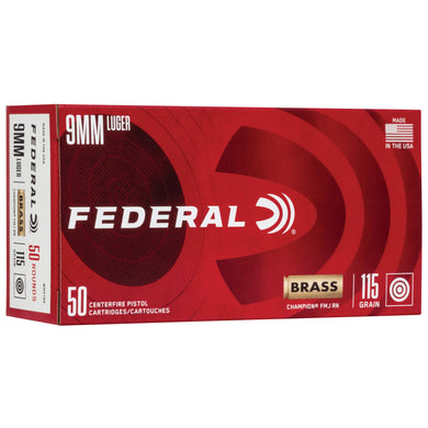 FED CHAMP 9MM 115GR FMJ BRS 50/1000 - FEWM5199 - Marksmans Corner