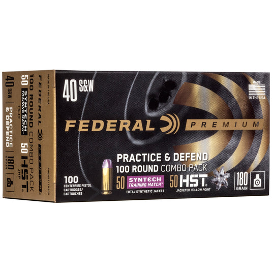 FED PRCTC & DFND 40S&W HST/SYN 180GR - FEP40HST1TM100 - Marksmans Corner