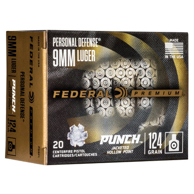 FED PUNCH 9MM 124GR PUNCH JHP 20/200 - FEPD9P1 - Marksmans Corner