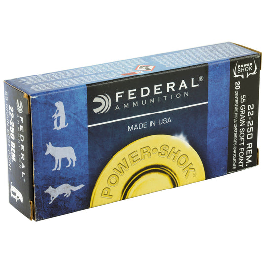 FED PWRSHK 22-250REM 55GR SP 20/200 - FE22250A - Marksmans Corner