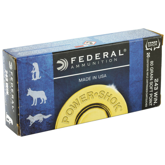 FED PWRSHK 243WIN 80GR SP 20/200 - FE243AS - Marksmans Corner