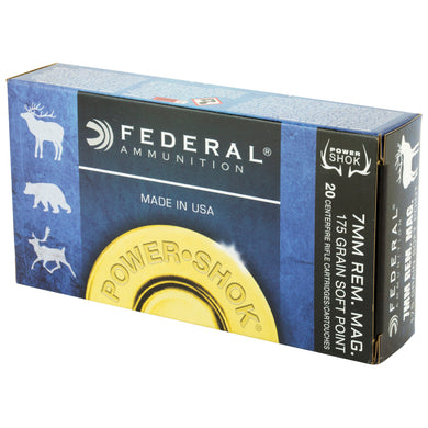 FED PWRSHK 7MMREM 175GR SP 20/200 - FE7RB - Marksmans Corner