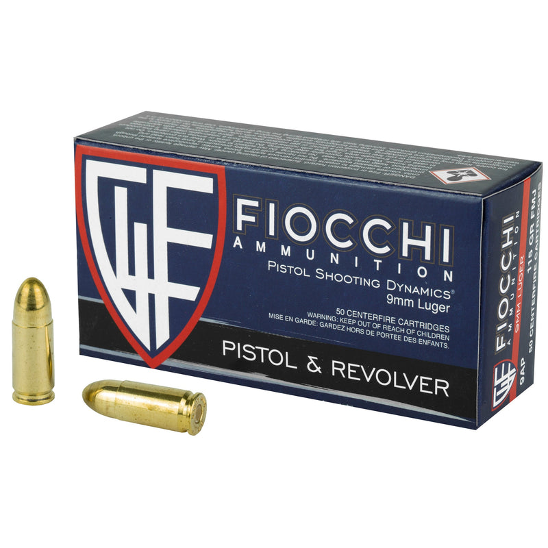 Load image into Gallery viewer, FIOCCHI 9MM 115GR FMJ 50/1000 - F9AP - Marksmans Corner
