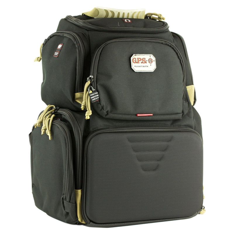 Load image into Gallery viewer, GPS HANDGUNNER BACKPACK BLK/TAN - GOGPS-1711BPBT - Marksmans Corner
