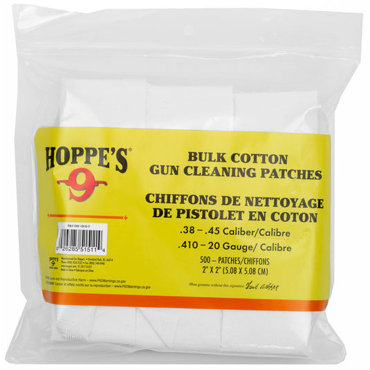 HOPPES CLNG PATCH 38-45CAL 500PK - PI1204S - Marksmans Corner