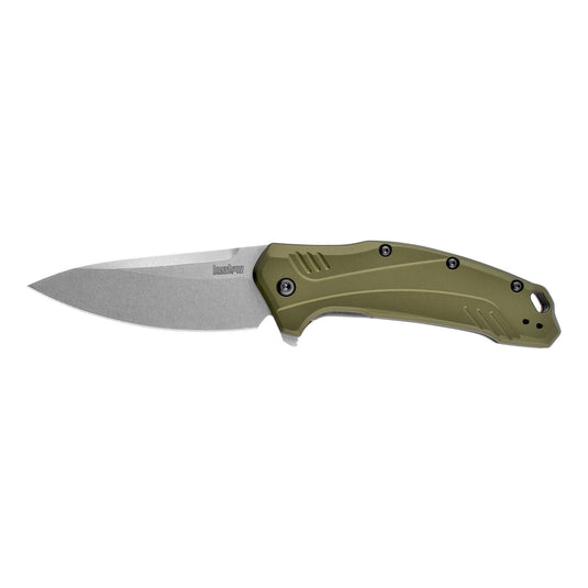 KERSHAW LINK OLIVE ALUMINUM 3.25 - KER1776OLSW - Marksmans Corner