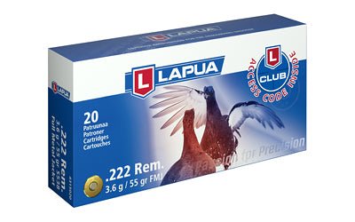 LAPUA 222 REM 55GR FMJ 20/600 - LAP4315021 - Marksmans Corner