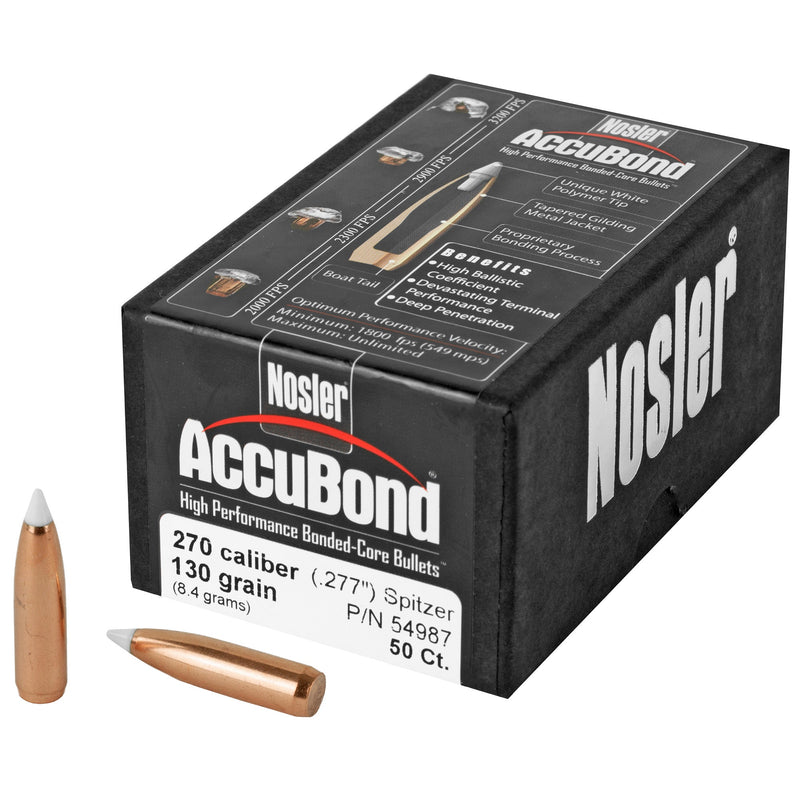 Load image into Gallery viewer, NOSLER 270 CAL 130GR ACCUBOND 50CT - NOSB54987 - Marksmans Corner
