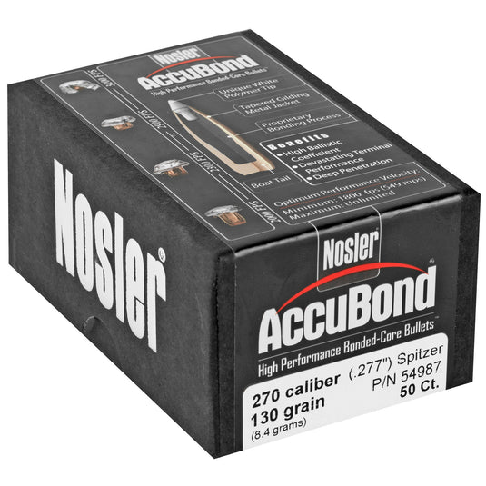 NOSLER 270 CAL 130GR ACCUBOND 50CT - NOSB54987 - Marksmans Corner