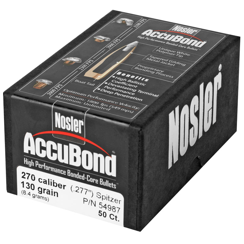 Load image into Gallery viewer, NOSLER 270 CAL 130GR ACCUBOND 50CT - NOSB54987 - Marksmans Corner
