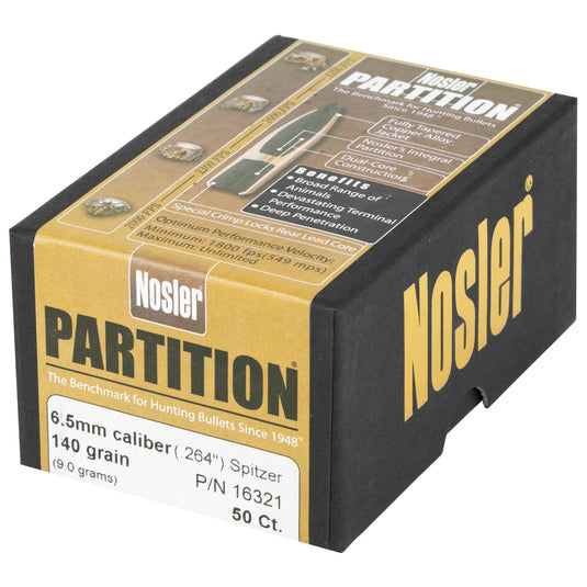 NOSLER 6.5MM 140GR SP PARTITION 50CT - NOSB16321 - Marksmans Corner