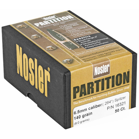 NOSLER 6.5MM 140GR SP PARTITION 50CT - NOSB16321 - Marksmans Corner