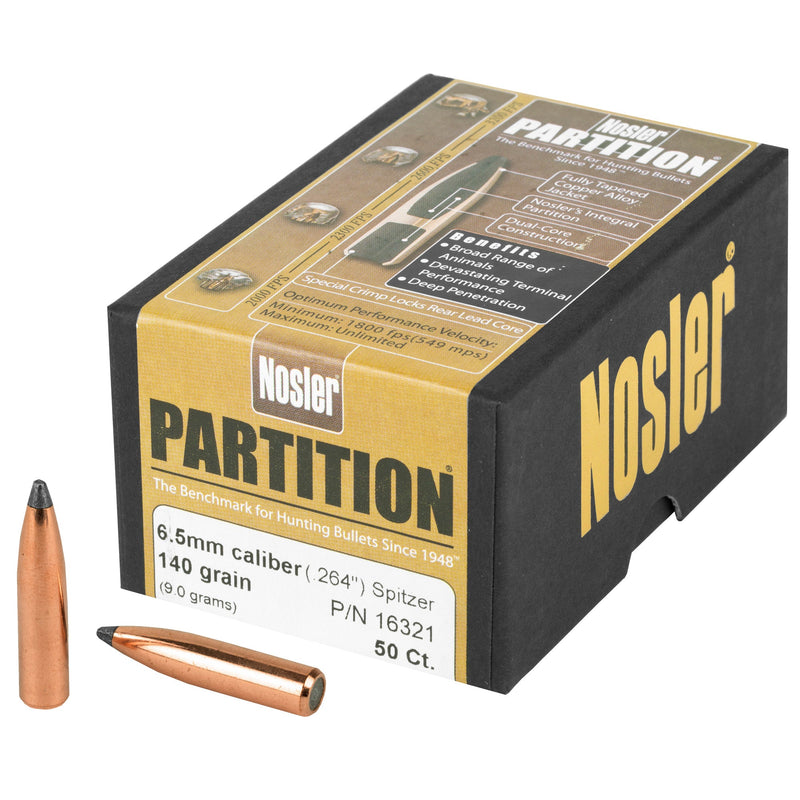 Load image into Gallery viewer, NOSLER 6.5MM 140GR SP PARTITION 50CT - NOSB16321 - Marksmans Corner
