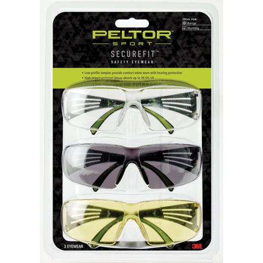 PELTOR SECUREFIT 400 EYE PROT 3-PACK - PELSF400-P3PK-6 - Marksmans Corner