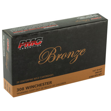 PMC BRNZ 308WIN 147GR FMJ 20/500 - PMC308B - Marksmans Corner