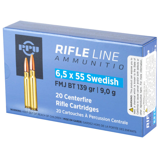 PPU 6.5X55 SWEDISH FMJ 139GR 20/200 - PPUPP6SWF - Marksmans Corner