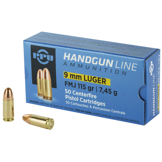 PPU 9MM FMJ 115GR 50/1000 - PPUPPH9F1 - Marksmans Corner