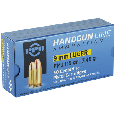 PPU 9MM FMJ 115GR 50/1000 - PPUPPH9F1 - Marksmans Corner