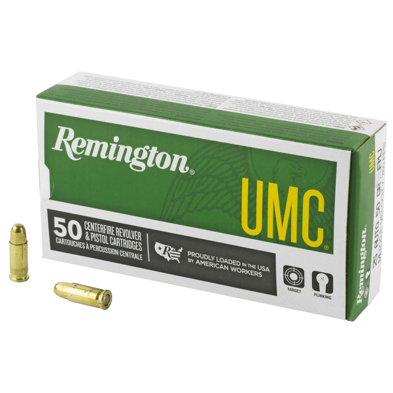 Load image into Gallery viewer, REM UMC 25ACP 50GR FMJ 50/500 - REM23716 - Marksmans Corner
