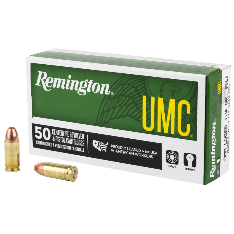 Load image into Gallery viewer, REM UMC 9MM 124GR FMJ 50/500 - REM23718 - Marksmans Corner
