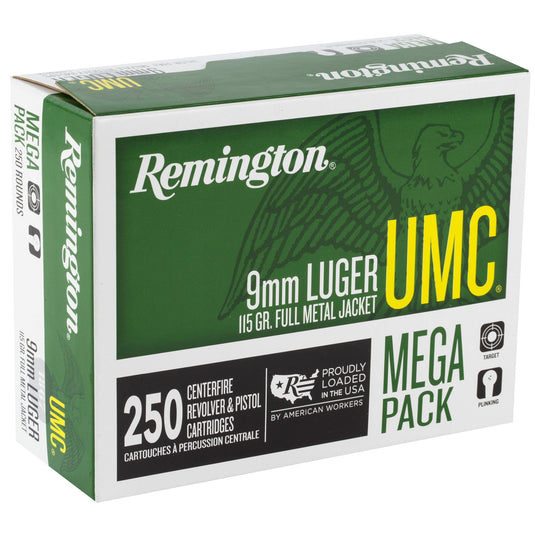 REM UMC MP 9MM 115GR FMJ 250/1000 - REM23777 - Marksmans Corner