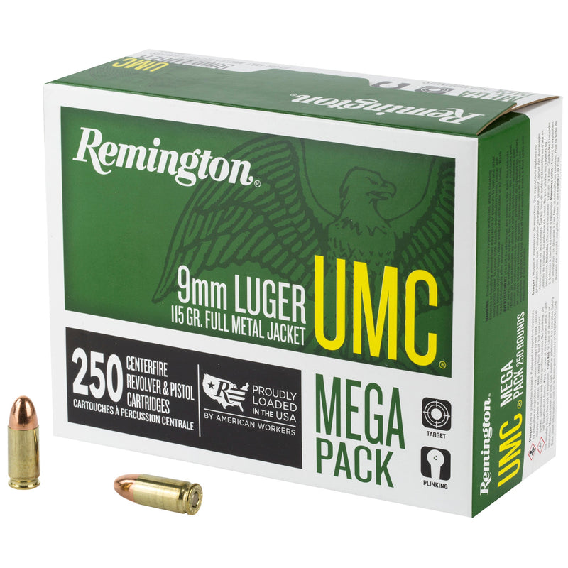 Load image into Gallery viewer, REM UMC MP 9MM 115GR FMJ 250/1000 - REM23777 - Marksmans Corner
