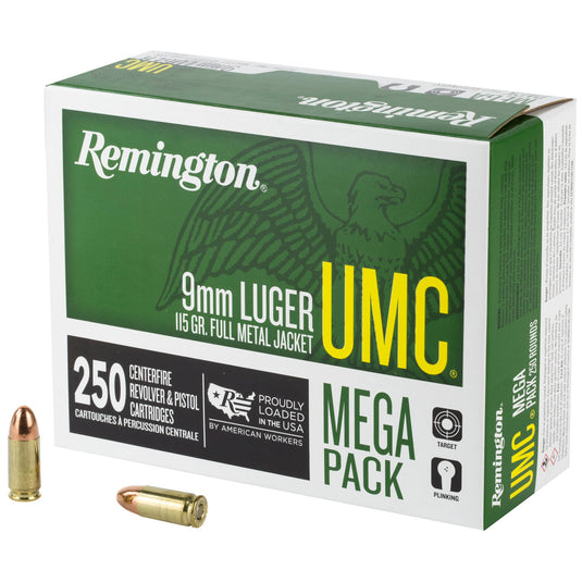 REM UMC MP 9MM 115GR FMJ 250/1000 - REM23777 - Marksmans Corner