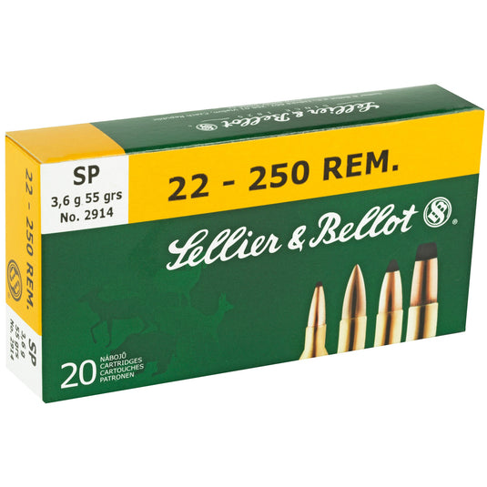 S&B 22-250 55GR SP 20/500 - SB22250B - Marksmans Corner