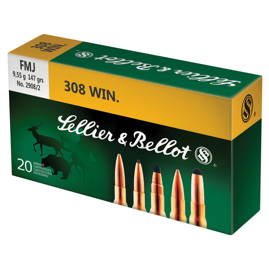 S&B 308WIN 147GR FMJ 20/500 - SB308A - Marksmans Corner