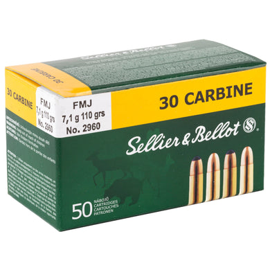 S&B 30CARBINE 110GR FMJ 50/1000 - SB30A - Marksmans Corner