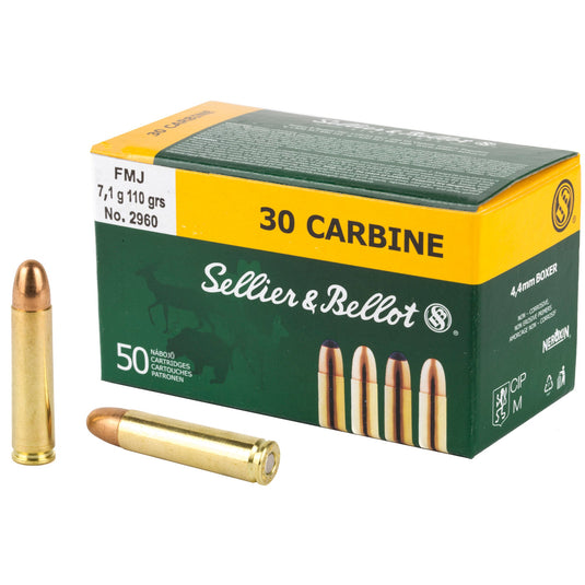 S&B 30CARBINE 110GR FMJ 50/1000 - SB30A - Marksmans Corner