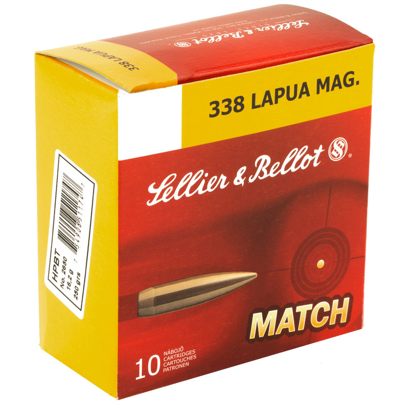 Load image into Gallery viewer, S&amp;B 338LAPUA 250GR SIERRA HPBT 10/BX - SB338LMA - Marksmans Corner
