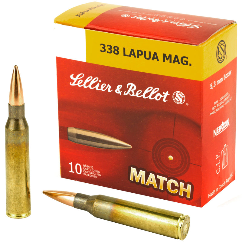 Load image into Gallery viewer, S&amp;B 338LAPUA 250GR SIERRA HPBT 10/BX - SB338LMA - Marksmans Corner
